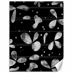 Black And White Floral Abstraction Canvas 12  X 16   by Valentinaart