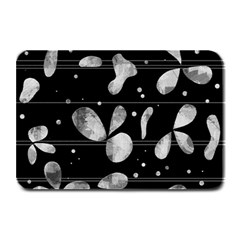 Black And White Floral Abstraction Plate Mats by Valentinaart