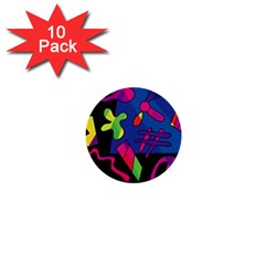 Colorful Shapes 1  Mini Buttons (10 Pack)  by Valentinaart