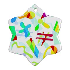 Playful Shapes Snowflake Ornament (2-side) by Valentinaart