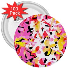 Pink Pother 3  Buttons (100 Pack)  by Valentinaart