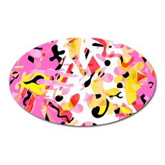 Pink Pother Oval Magnet by Valentinaart