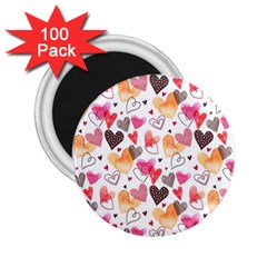 Colorful Cute Hearts Pattern 2.25  Magnets (100 pack) 