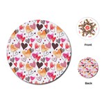 Colorful Cute Hearts Pattern Playing Cards (Round)  Front