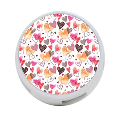 Colorful Cute Hearts Pattern 4-port Usb Hub (one Side)