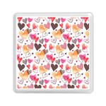 Colorful Cute Hearts Pattern Memory Card Reader (Square)  Front
