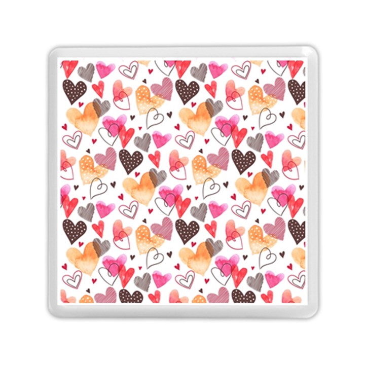 Colorful Cute Hearts Pattern Memory Card Reader (Square) 