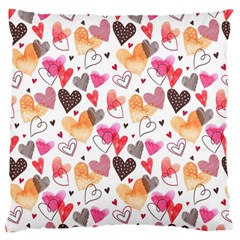 Colorful Cute Hearts Pattern Large Cushion Case (Two Sides)