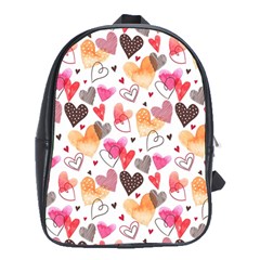 Colorful Cute Hearts Pattern School Bags (xl)  by TastefulDesigns