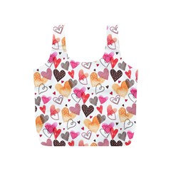 Colorful Cute Hearts Pattern Full Print Recycle Bags (S) 