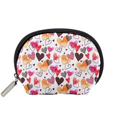 Colorful Cute Hearts Pattern Accessory Pouches (Small) 