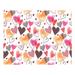 Colorful Cute Hearts Pattern Double Sided Flano Blanket (Large) 