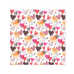 Colorful Cute Hearts Pattern Small Satin Scarf (Square)