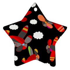 Playful airplanes  Star Ornament (Two Sides) 