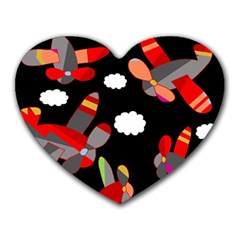 Playful airplanes  Heart Mousepads