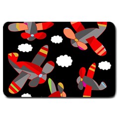 Playful airplanes  Large Doormat 