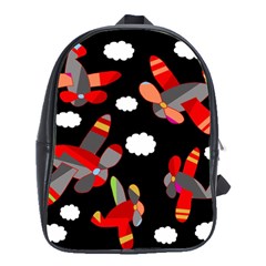 Playful airplanes  School Bags(Large) 
