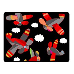 Playful airplanes  Double Sided Fleece Blanket (Small) 
