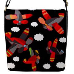 Playful Airplanes  Flap Messenger Bag (s) by Valentinaart