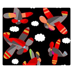 Playful Airplanes  Double Sided Flano Blanket (small)  by Valentinaart