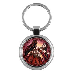 Gemini Tribal Twins Key Chains (round)  by BubbSnugg