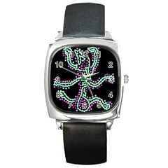 Playful Dots Square Metal Watch by Valentinaart