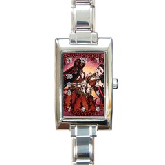 Gemini Tribal Twins Rectangle Italian Charm Watch