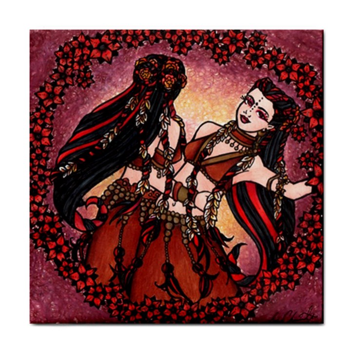 Gemini Tribal Twins Tile Coasters