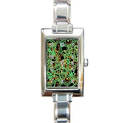 Green Emotions Rectangle Italian Charm Watch by Valentinaart