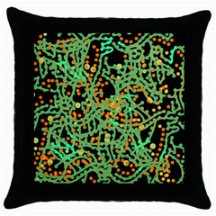 Green Emotions Throw Pillow Case (black) by Valentinaart