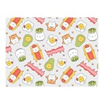 Funny Cat Food Succulent Pattern  Double Sided Flano Blanket (Mini)  35 x27  Blanket Back