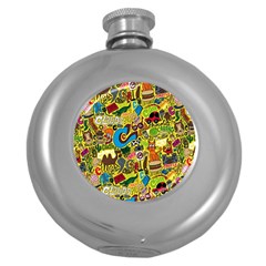 C Pattern Round Hip Flask (5 oz)