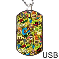 C Pattern Dog Tag USB Flash (Two Sides) 