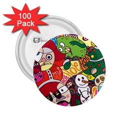 Face Mask Cartoons Stash Holiday 2.25  Buttons (100 pack) 