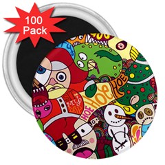 Face Mask Cartoons Stash Holiday 3  Magnets (100 pack)