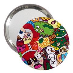 Face Mask Cartoons Stash Holiday 3  Handbag Mirrors