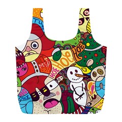 Face Mask Cartoons Stash Holiday Full Print Recycle Bags (L) 