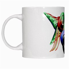 Futuristic Funny Monster Character Face White Mugs by dflcprints