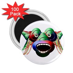 Futuristic Funny Monster Character Face 2 25  Magnets (100 Pack) 