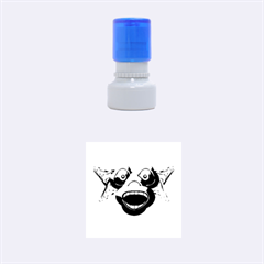 Futuristic Funny Monster Character Face Rubber Round Stamps (small) by dflcprints