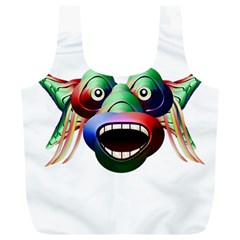 Futuristic Funny Monster Character Face Full Print Recycle Bags (l)  by dflcprints