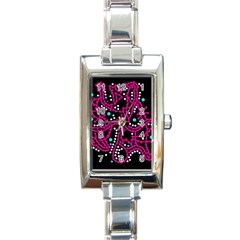 Pink Fantasy Rectangle Italian Charm Watch by Valentinaart