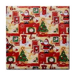 Santa Clause Mail Bird Snow Tile Coasters