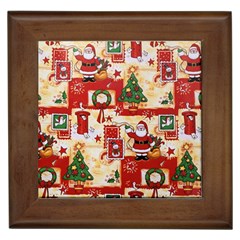 Santa Clause Mail Bird Snow Framed Tiles