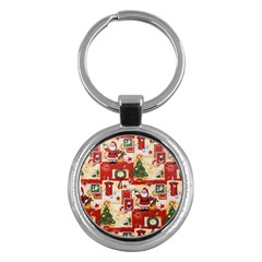 Santa Clause Mail Bird Snow Key Chains (Round) 