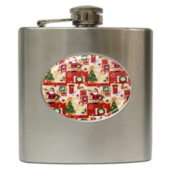 Santa Clause Mail Bird Snow Hip Flask (6 oz)