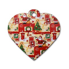 Santa Clause Mail Bird Snow Dog Tag Heart (One Side)