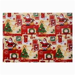 Santa Clause Mail Bird Snow Large Glasses Cloth