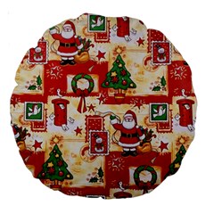 Santa Clause Mail Bird Snow Large 18  Premium Round Cushions