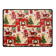 Santa Clause Mail Bird Snow Double Sided Fleece Blanket (Small) 